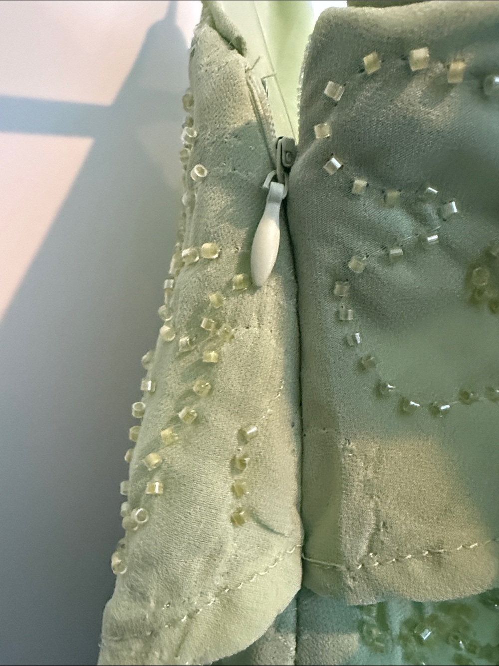 Peppermayo Olive Green Beaded Mini Dress - Picture 5 of 6
